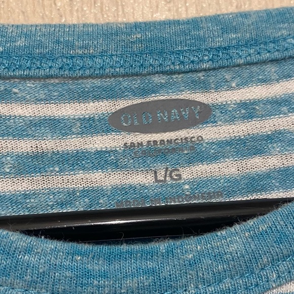 ☀️ Striped Linen T Shirt - Old Navy Size L - Picture 2 of 4
